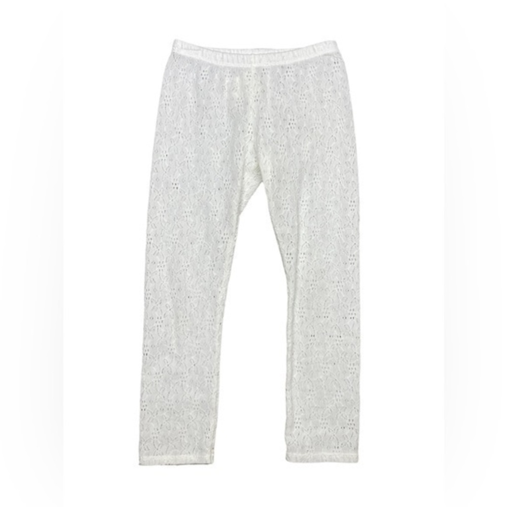 Persnickety Floral‎ Lace Design Leggings in White Girl's Size 7